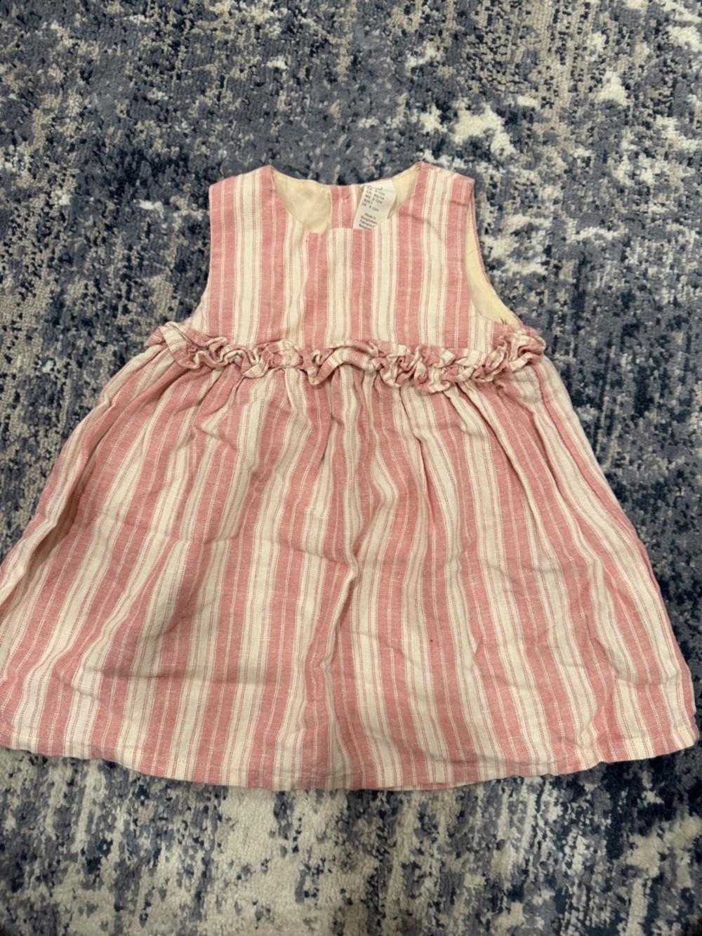 H&M Pink and White Striped Sleeveless Dress
